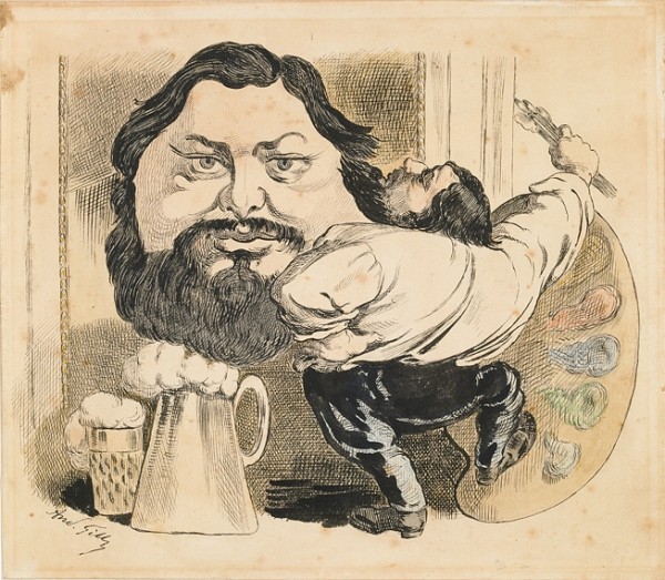 Courbet caricaturé... de la barbe aux sabots